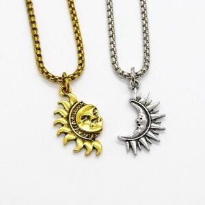 Boho Sun and Moon Friendship Necklaces
